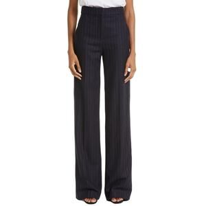 Veronica Beard Tonelli wide pinstriped pants navy Plus size 22